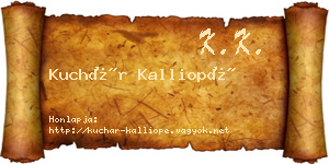 Kuchár Kalliopé névjegykártya